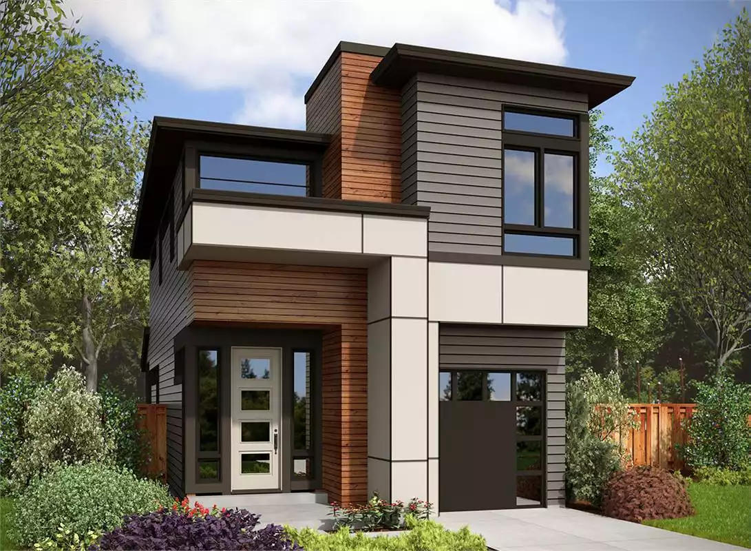 Modern Contemporary Steel Frame Home - Front Elevation